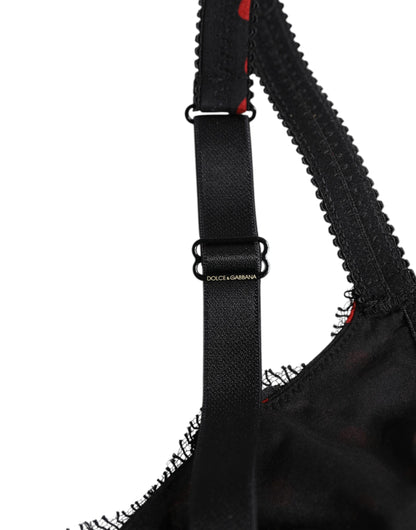 Dolce &amp; Gabbana – Balconette-Unterhose mit Bügeln und Punkten in Schwarz und Rot