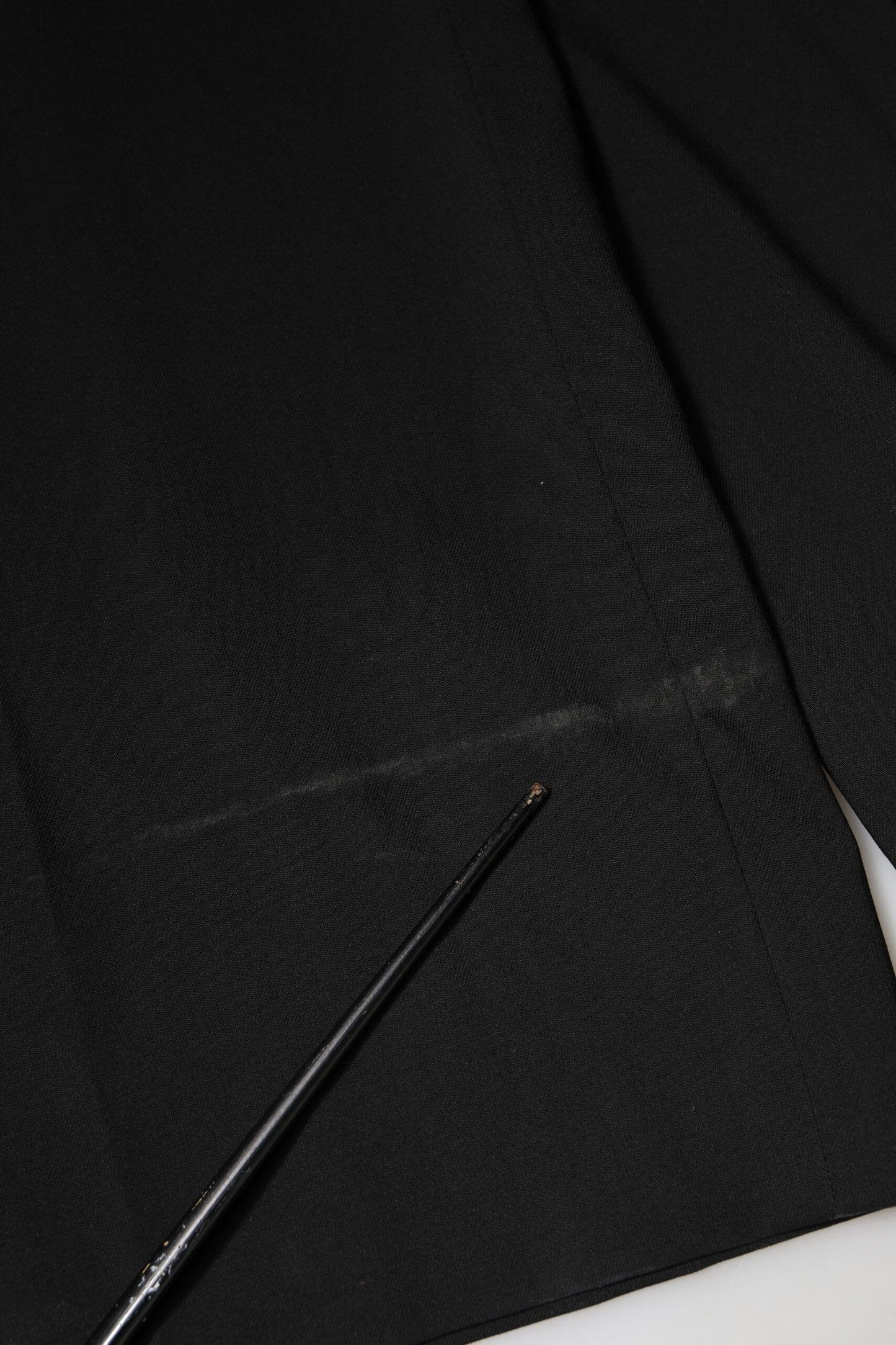 Dolce &amp; Gabbana – Schwarze Hose aus Wolle mit hoher Taille und weitem Bein