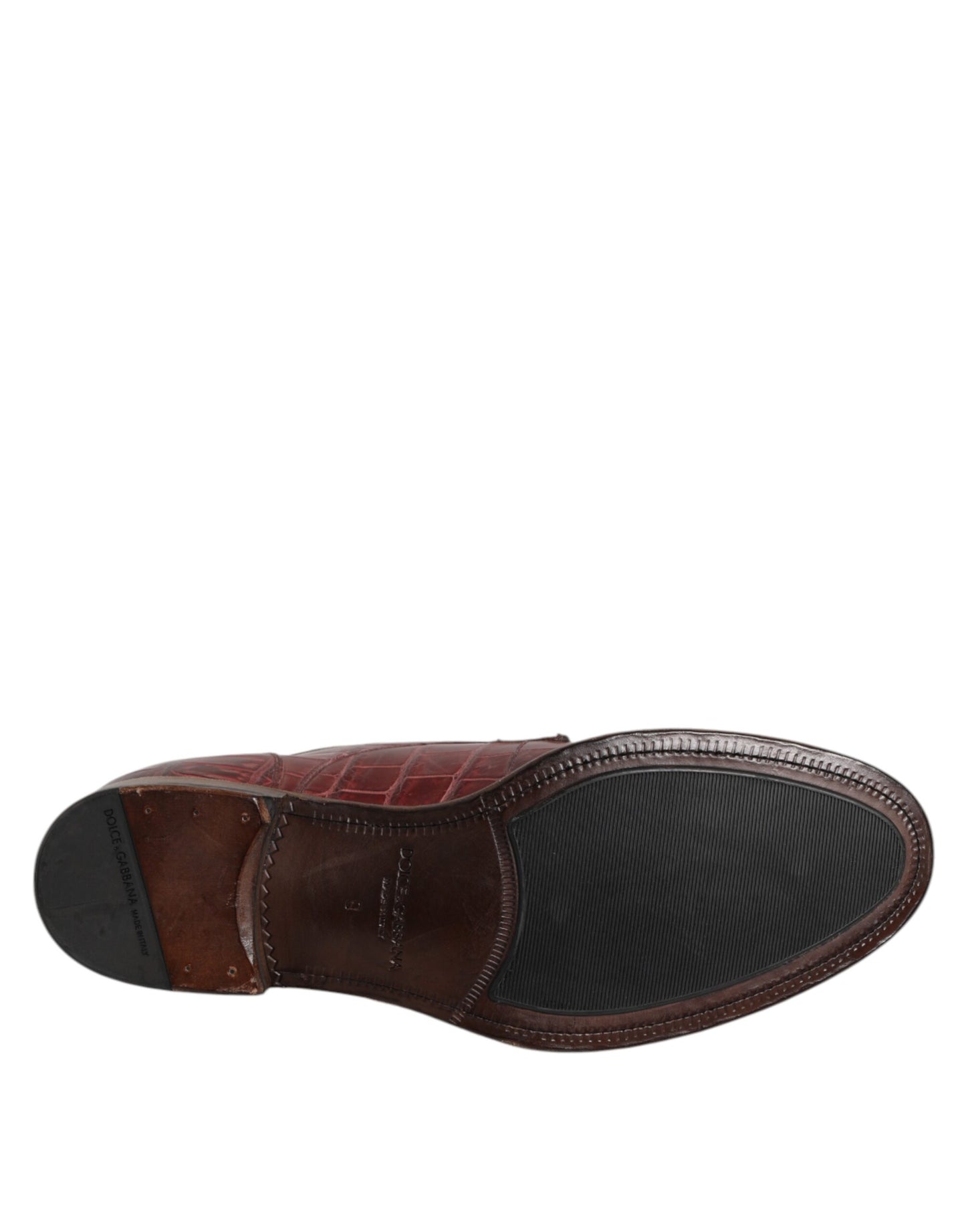 Dolce &amp; Gabbana – Burgunderrote Derby-Schnürschuhe aus Leder