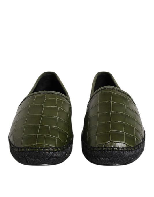 Dolce &amp; Gabbana – Espadrilles-Schlupfschuhe aus exotischem Leder in Grün