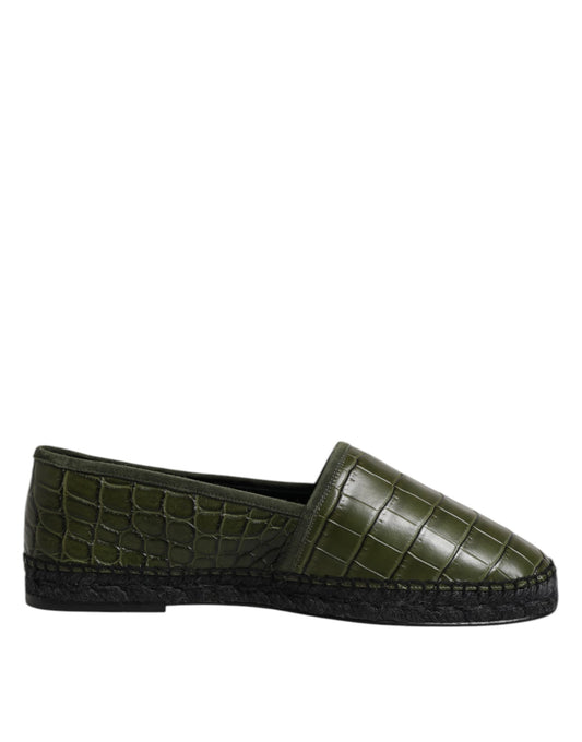 Dolce &amp; Gabbana – Espadrilles-Schlupfschuhe aus exotischem Leder in Grün