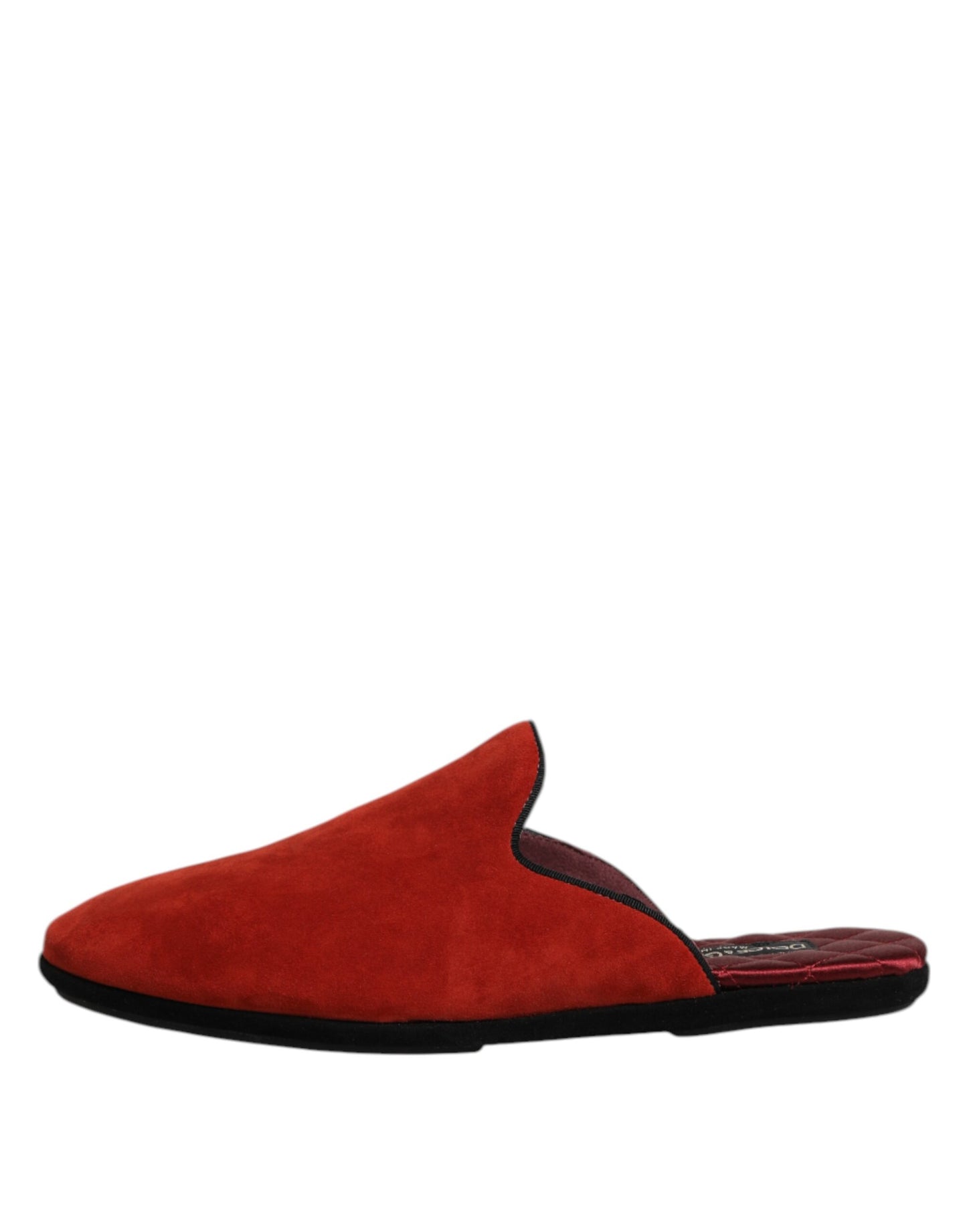 Dolce &amp; Gabbana – Flache Slipper aus Wildleder in Orange