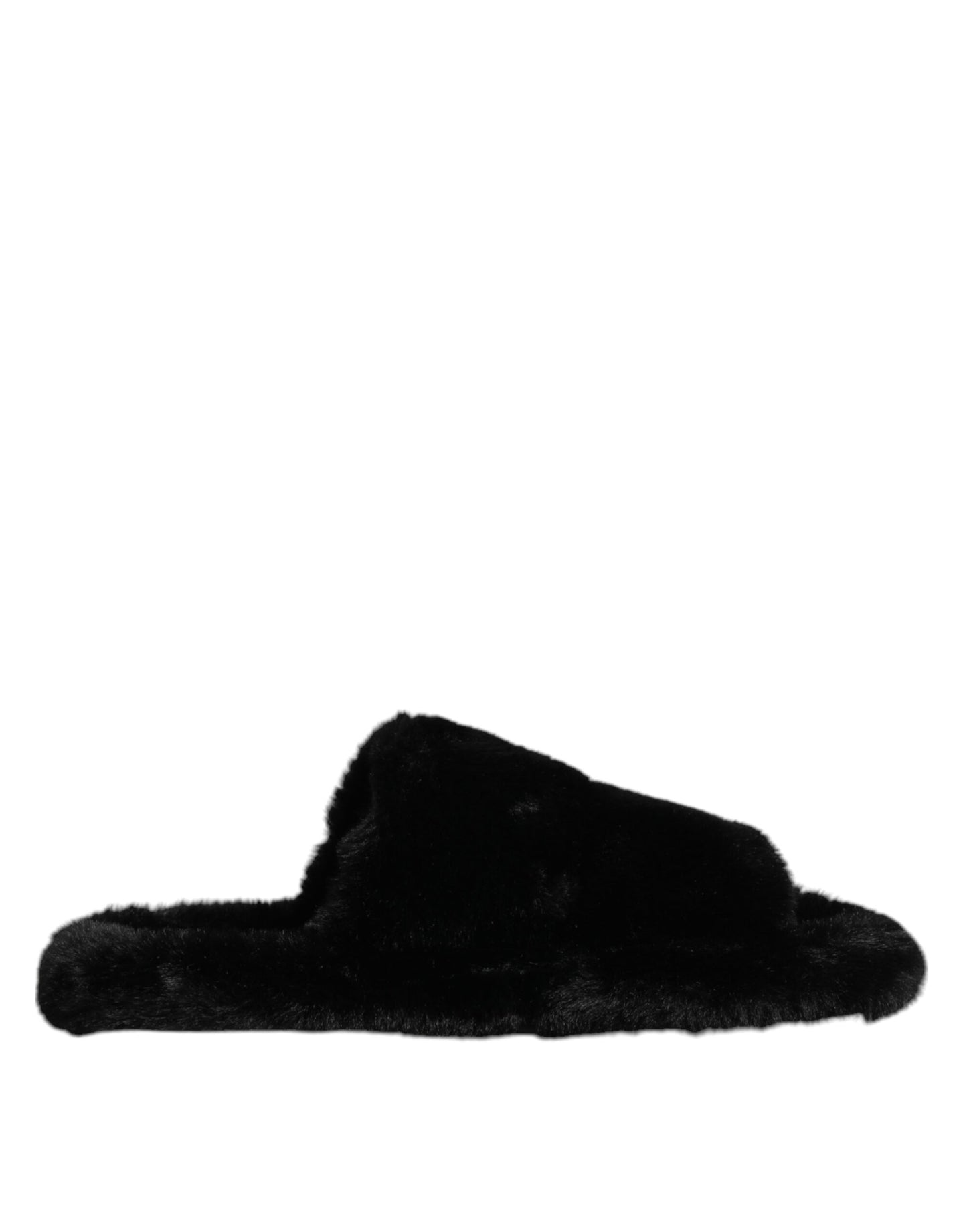 Dolce &amp; Gabbana – Schwarze Slipper aus Polyester-Samt