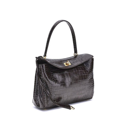 Balenciaga Schultertasche aus schwarzem Kalbsleder Bos Taurus