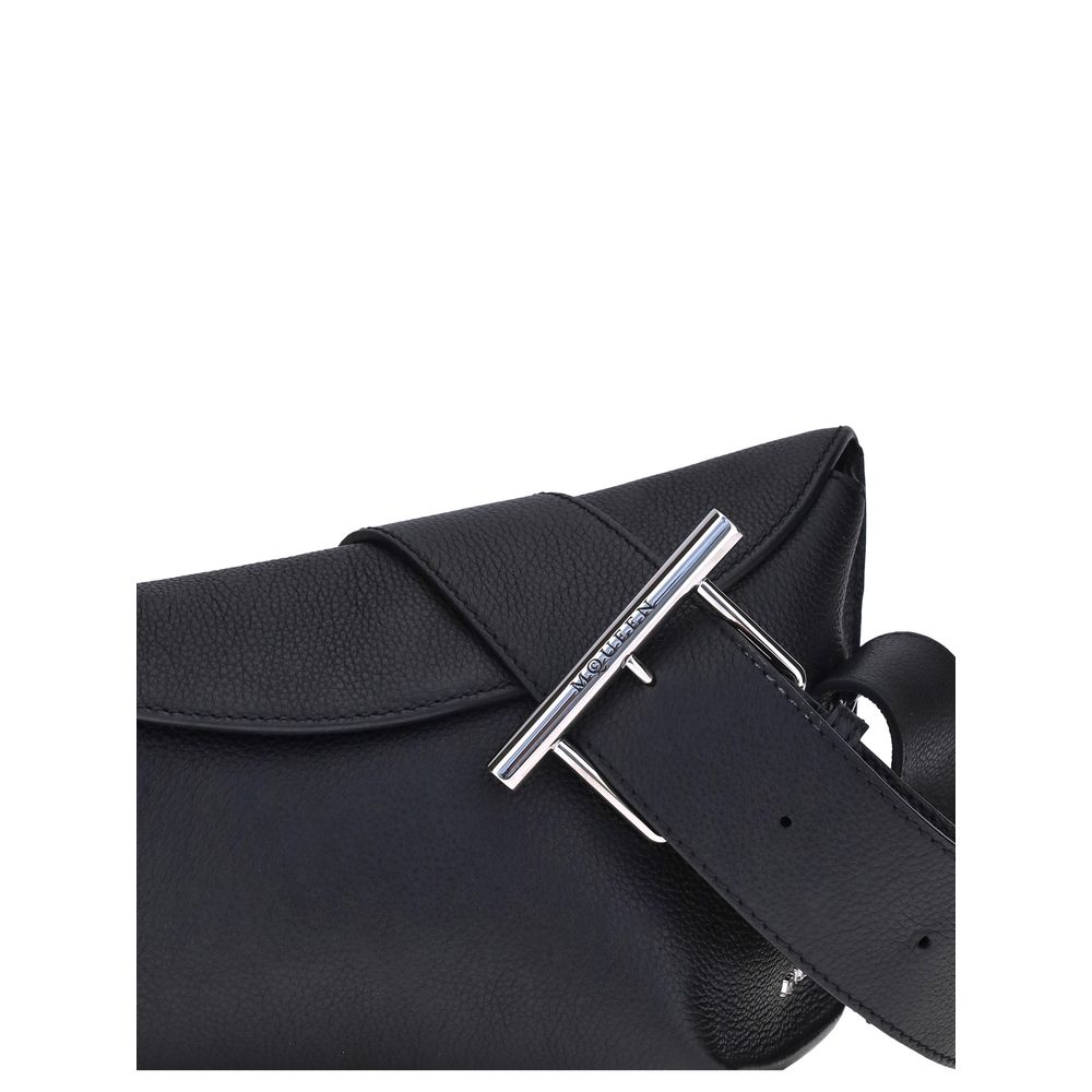 Alexander McQueen Schultertasche Bos Taurus aus schwarzem Kalbsleder