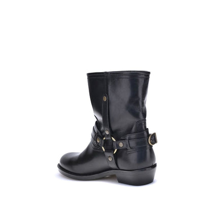 Isabel Marant Schwarze Kalbsleder-Ankle-Boots Modell Bos Taurus