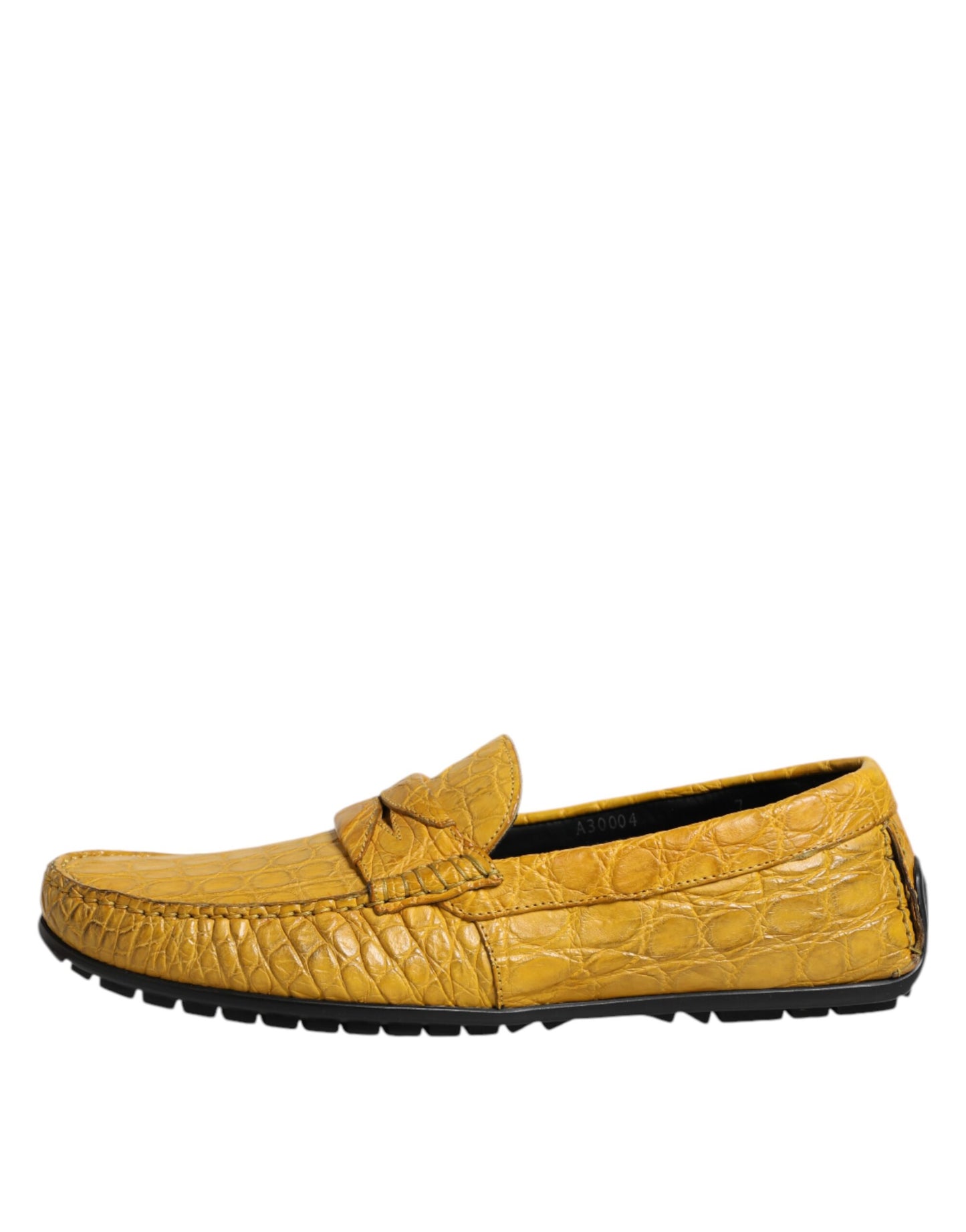 Dolce &amp; Gabbana – Slipper aus exotischem Leder in Gelb