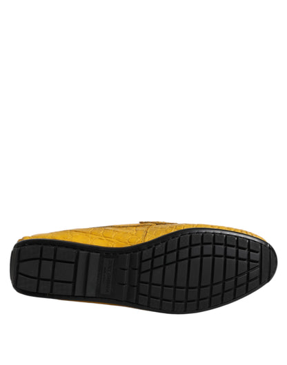 Dolce &amp; Gabbana – Slipper aus exotischem Leder in Gelb