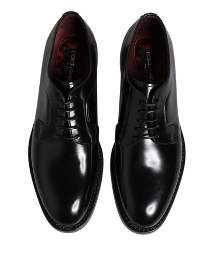 Dolce & Gabbana Black Calf Leather Lace Up Dress Derby Shoes