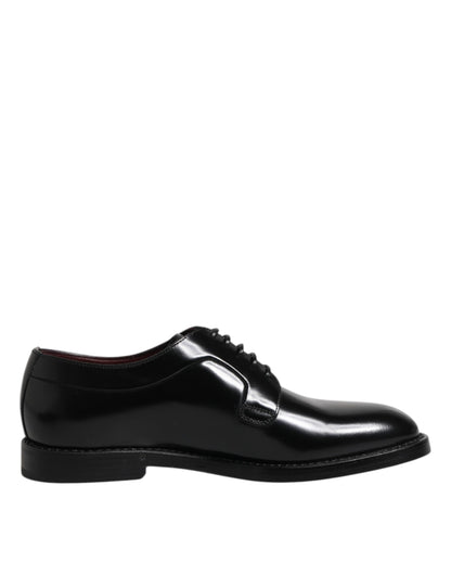 Dolce &amp; Gabbana – Schwarze Derby-Schuhe aus Kalbsleder mit Schnürung