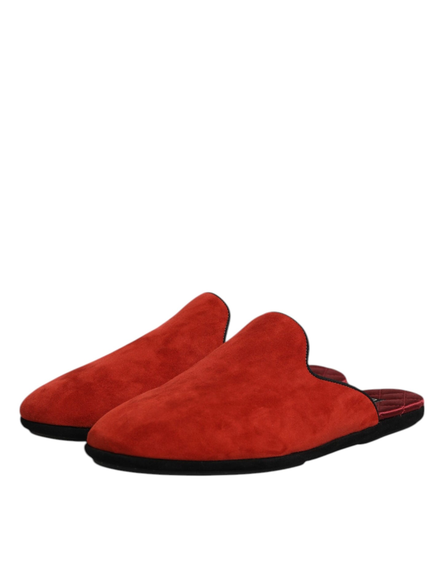Dolce &amp; Gabbana – Flache Slipper aus Wildleder in Orange