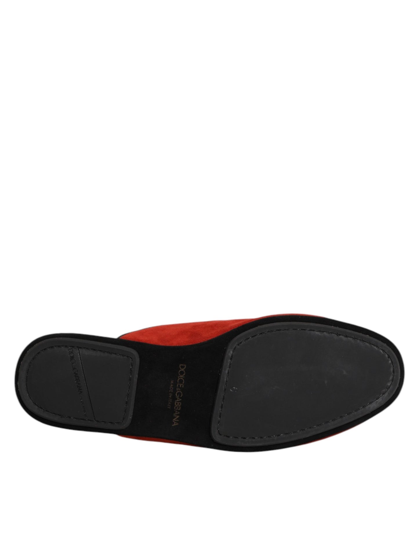 Dolce &amp; Gabbana – Flache Slipper aus Wildleder in Orange