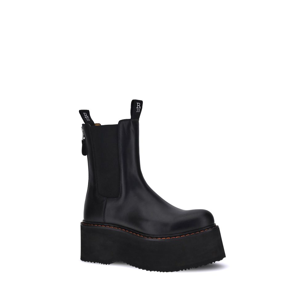 R13 Chelsea-Boots aus schwarzem Kalbsleder (Bos Taurus)