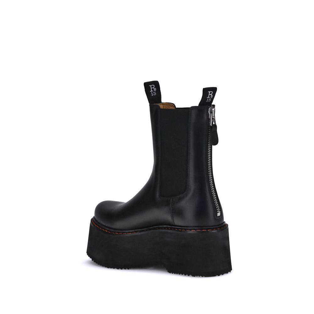R13 Chelsea-Boots aus schwarzem Kalbsleder (Bos Taurus)