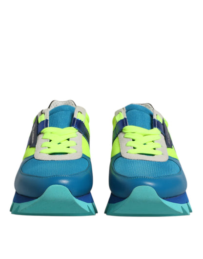 حذاء رياضي رجالي منخفض الرقبة من الجلد متعدد الألوان من دولتشي آند غابانا