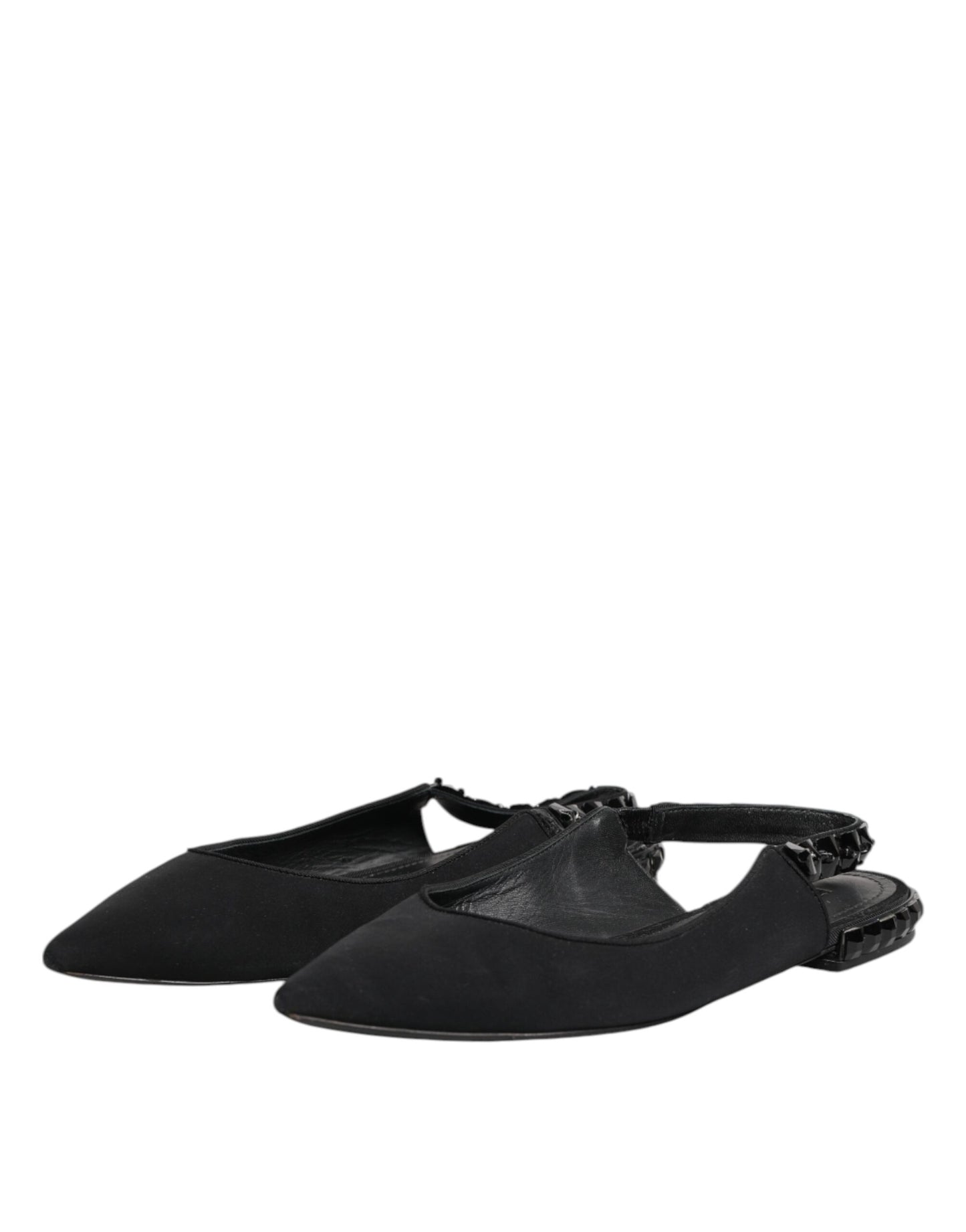 حذاء دولتشي آند غابانا الأسود الكريستالي ذو الكعب المفتوح