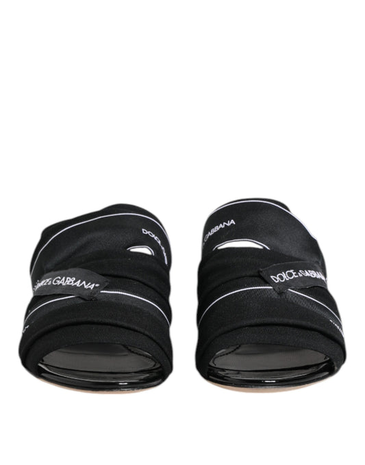Dolce &amp; Gabbana – Schwarze Slipper-Sandalen