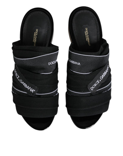 Dolce &amp; Gabbana – Schwarze Slipper-Sandalen