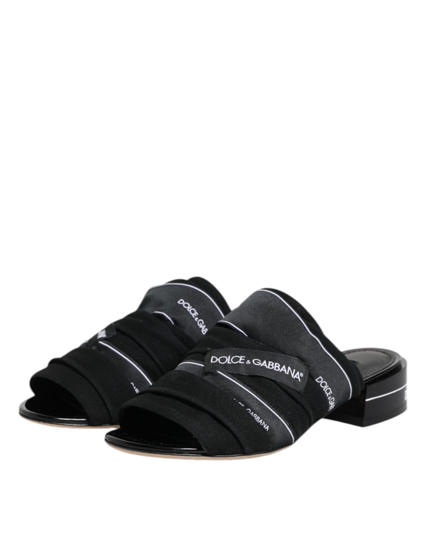 Dolce &amp; Gabbana – Schwarze Slipper-Sandalen