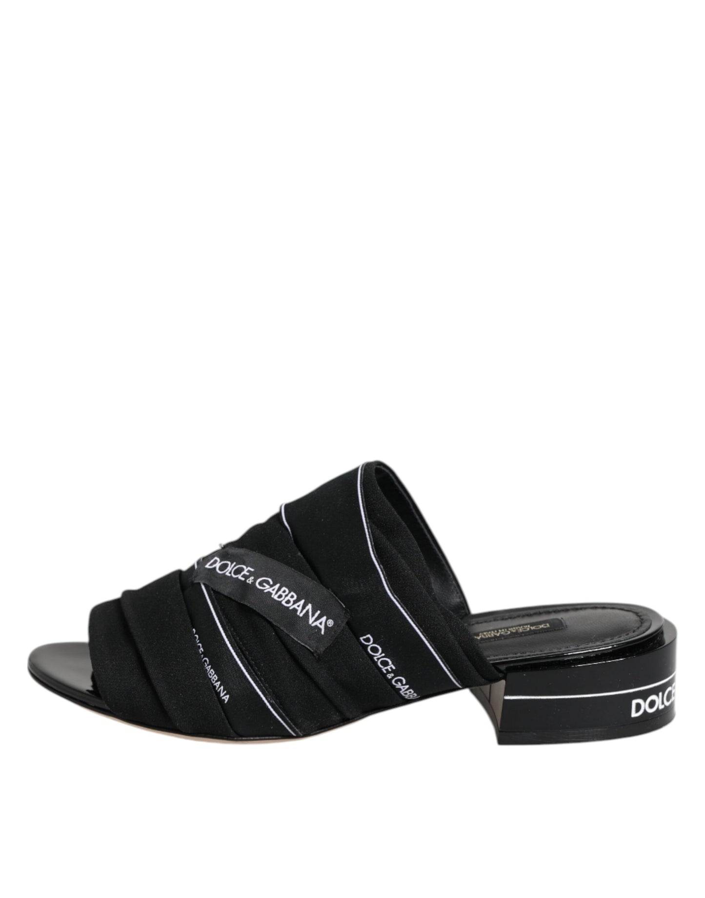 Dolce &amp; Gabbana – Schwarze Slipper-Sandalen