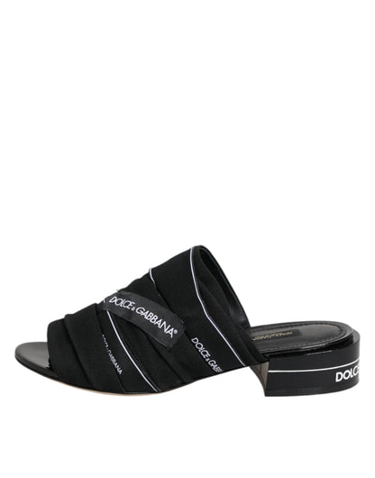 Dolce &amp; Gabbana – Schwarze Slipper-Sandalen