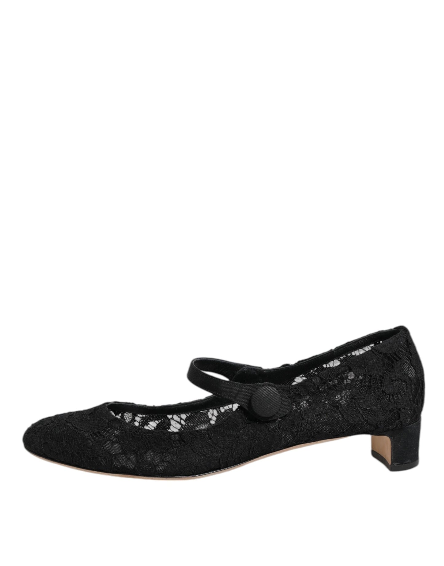Dolce &amp; Gabbana – Schwarze Pumps „Vally Taormina“ mit Blumenspitze