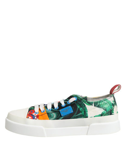 Dolce &amp; Gabbana Mehrfarbige Patchwork Low Top Sneakers Schuhe