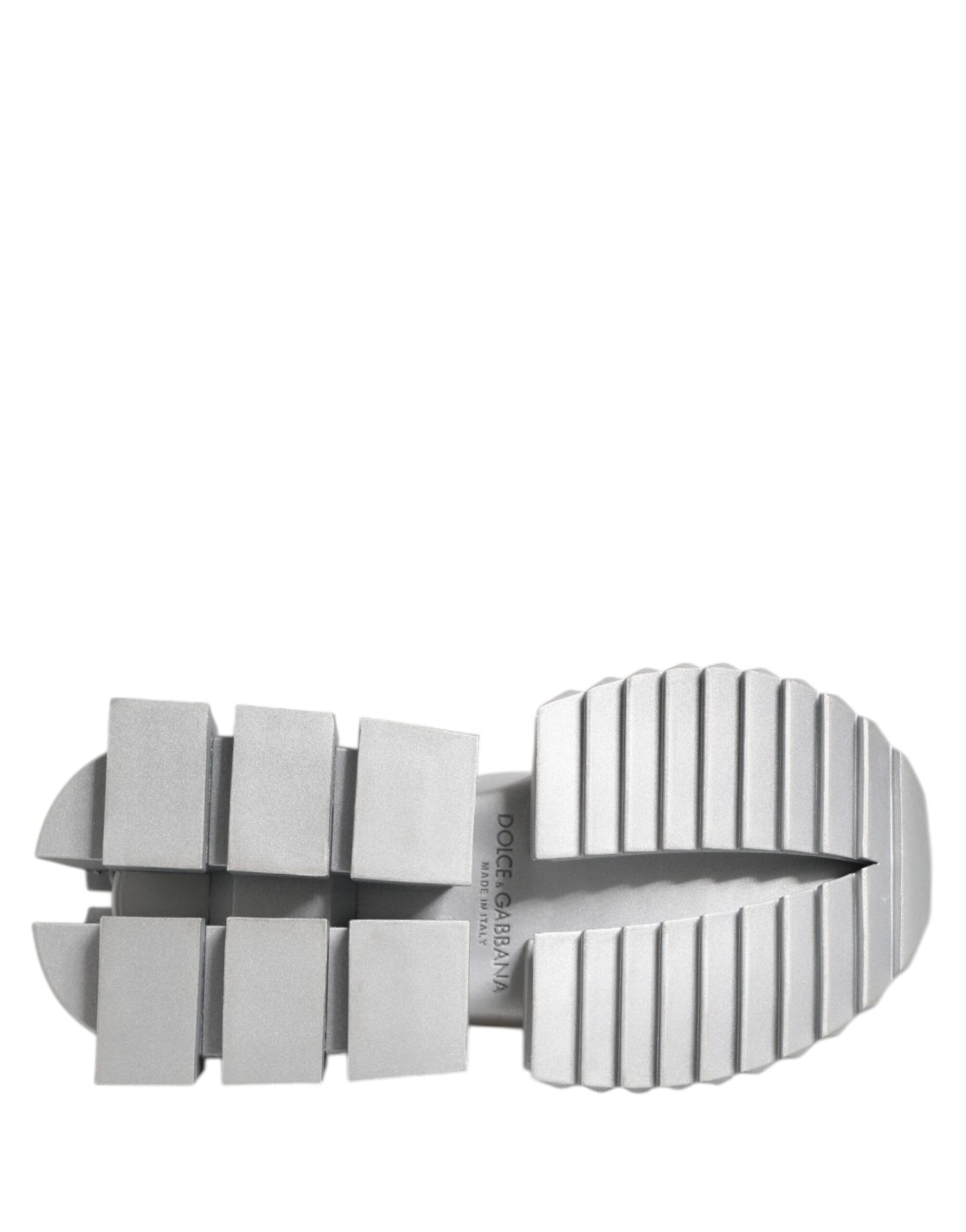 Dolce &amp; Gabbana Super Queen Sneakers aus silbernem Leder