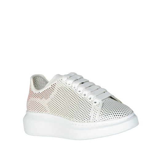 Alexander McQueen Sneaker aus weißem Kalbsleder mit dicker Sohle