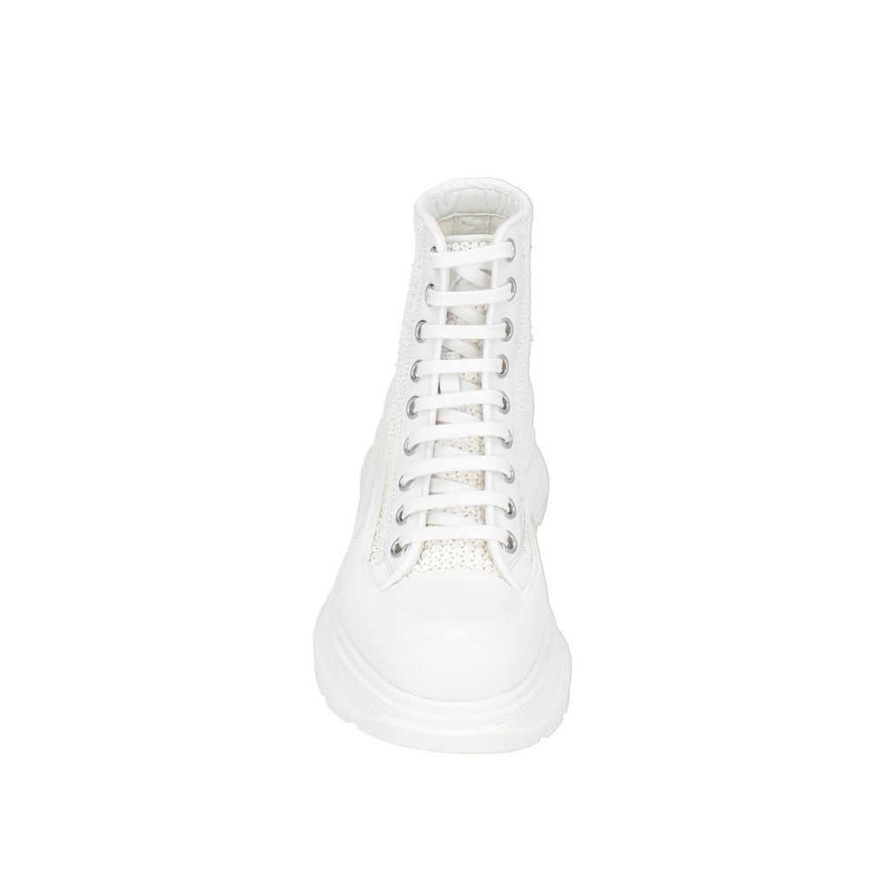 Alexander McQueen Weiße Raffia High-Top Sneaker