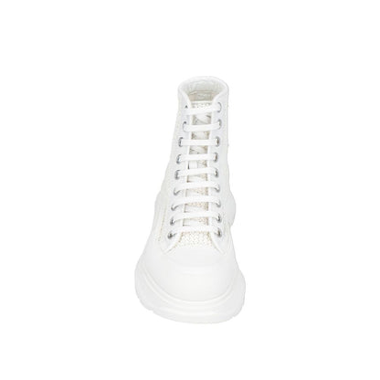 Alexander McQueen Weiße Raffia High-Top Sneaker