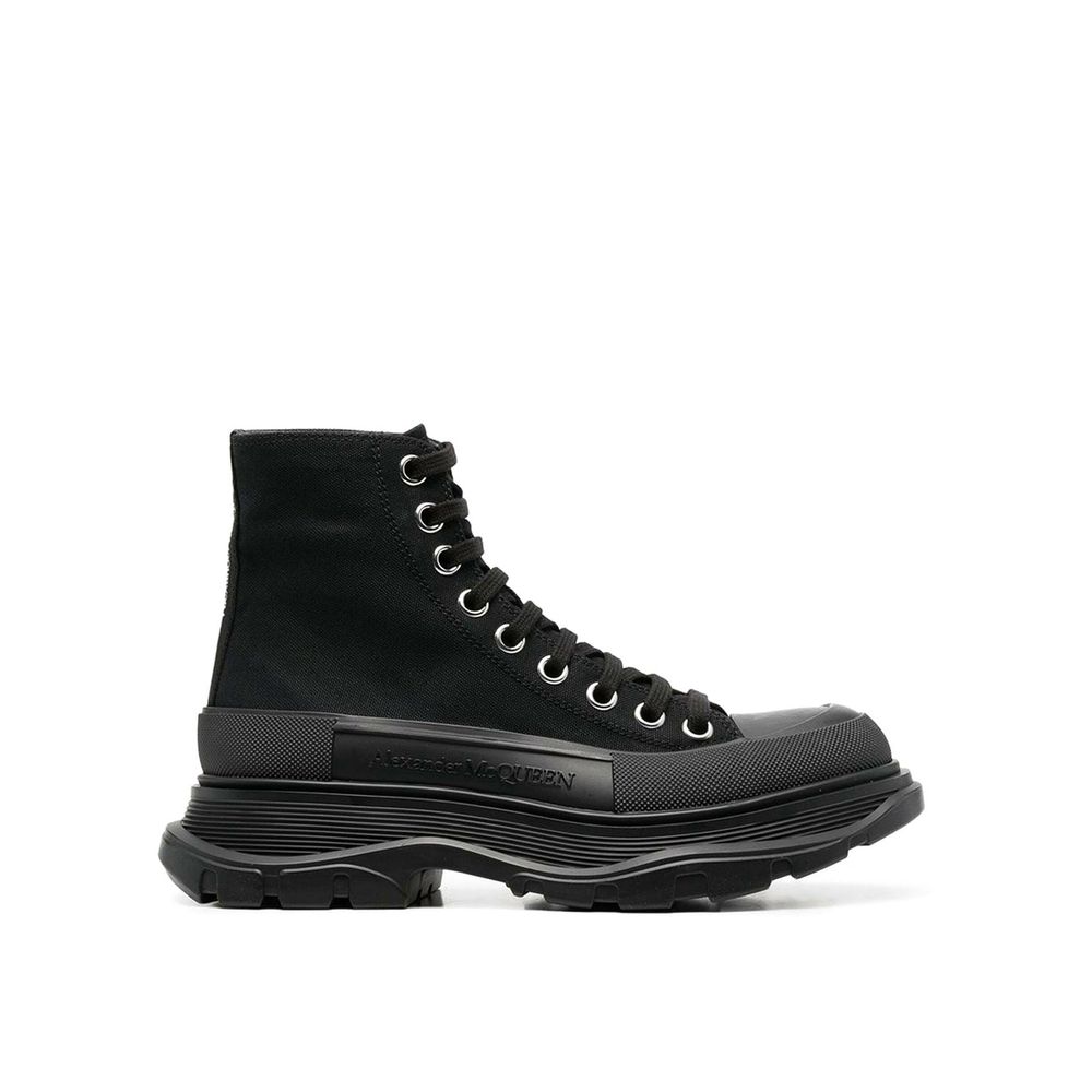 Alexander McQueen Schwarze Canvas-Sneaker mit hohem Schaft