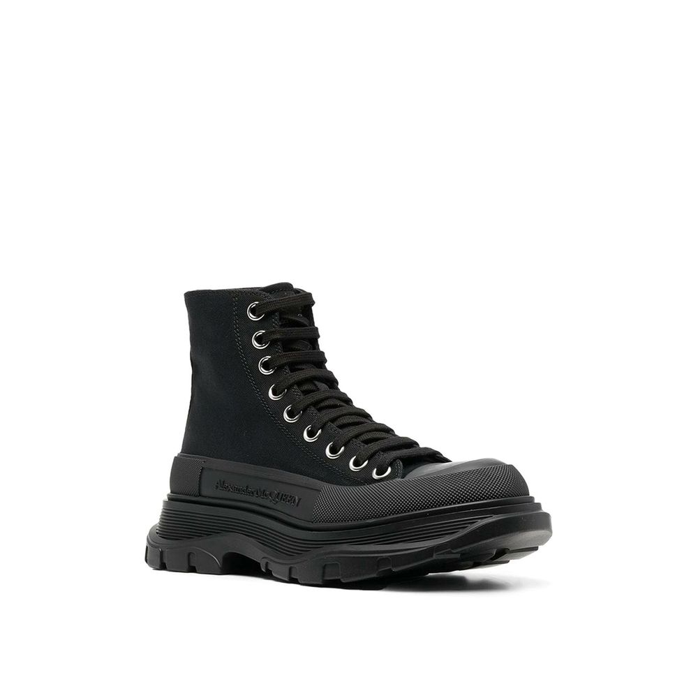 Alexander McQueen Schwarze Canvas-Sneaker mit hohem Schaft