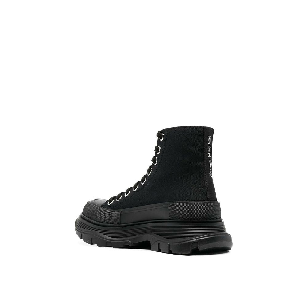 Alexander McQueen Schwarze Canvas-Sneaker mit hohem Schaft
