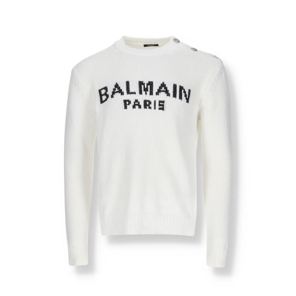 Balmain – Weißes Baumwoll-Sweatshirt