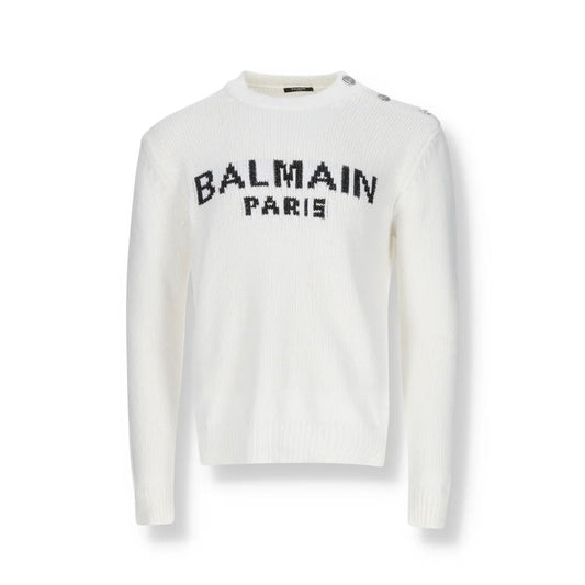 Balmain – Weißes Baumwoll-Sweatshirt
