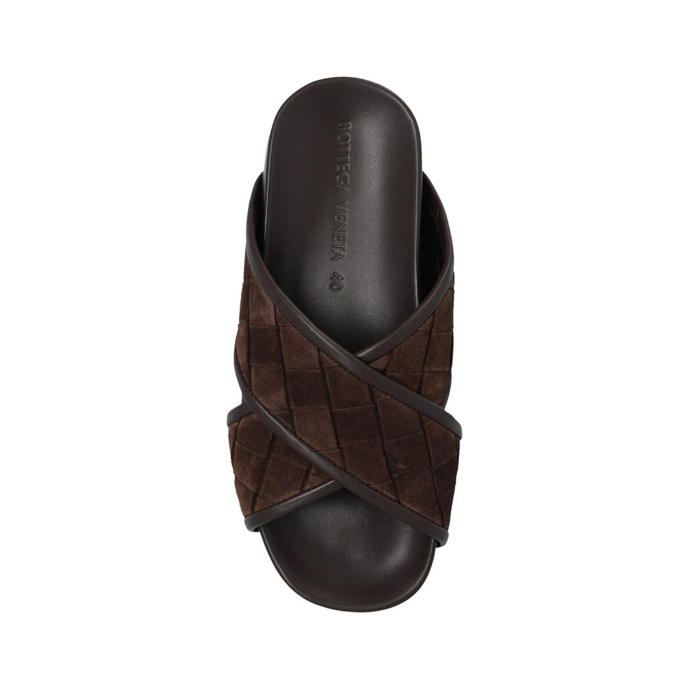 Bottega Veneta Sandalen aus braunem Lammleder
