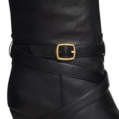 Celine Stiefel mit hohem Absatz aus schwarzem Kalbsleder