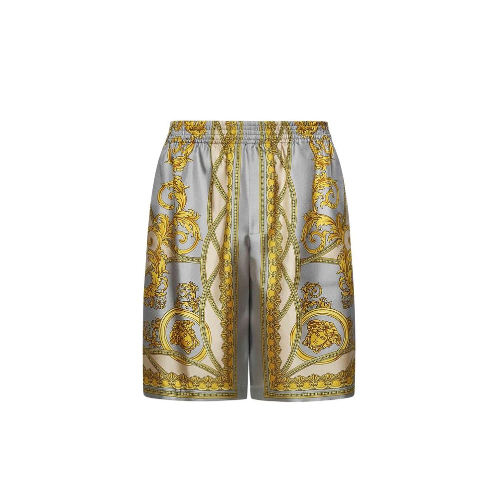 Versace Graue Seiden-Shorts und Mini-Shorts