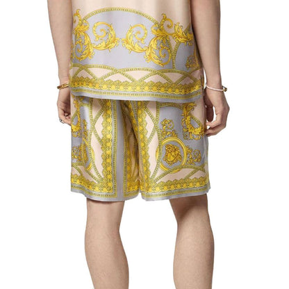 Versace Graue Seiden-Shorts und Mini-Shorts