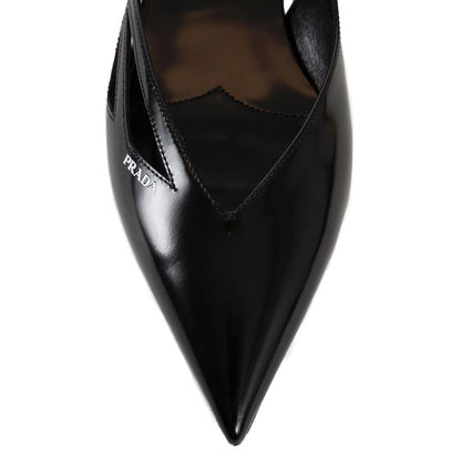 Prada – Ballerinas aus gebürstetem Leder mit Cut-Outs