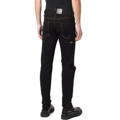 Dsquared² Black Cotton Slim Fit Jeans