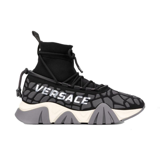 Versace – Sportliche Sneaker aus schwarzem Stoff