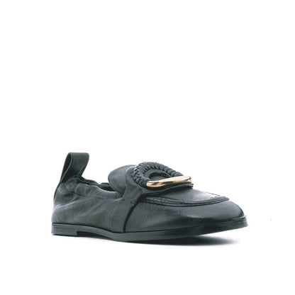 See By Chloé Black Calfskin Slip-On Loafers