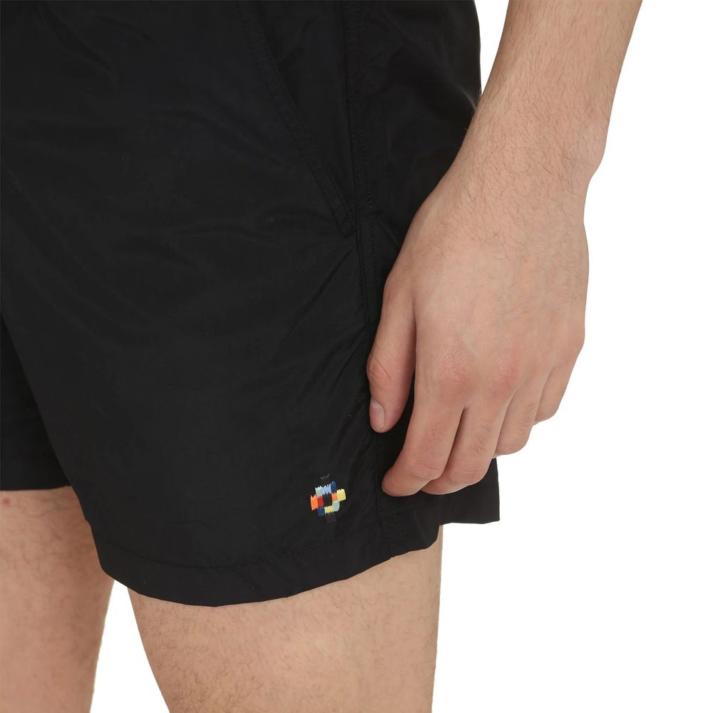 Marcelo Burlon Schwarze Polyamid-Shorts und Minishorts