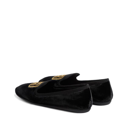 Miu Miu – Samt-Ballerinas mit Logo