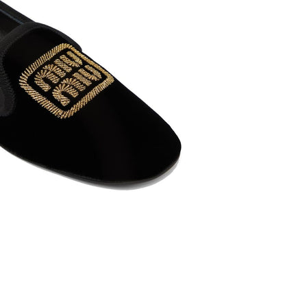 Miu Miu – Samt-Ballerinas mit Logo