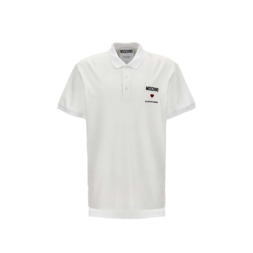 Moschino Couture Weißes Baumwoll-Poloshirt