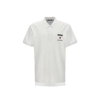 Moschino Couture Weißes Baumwoll-Poloshirt
