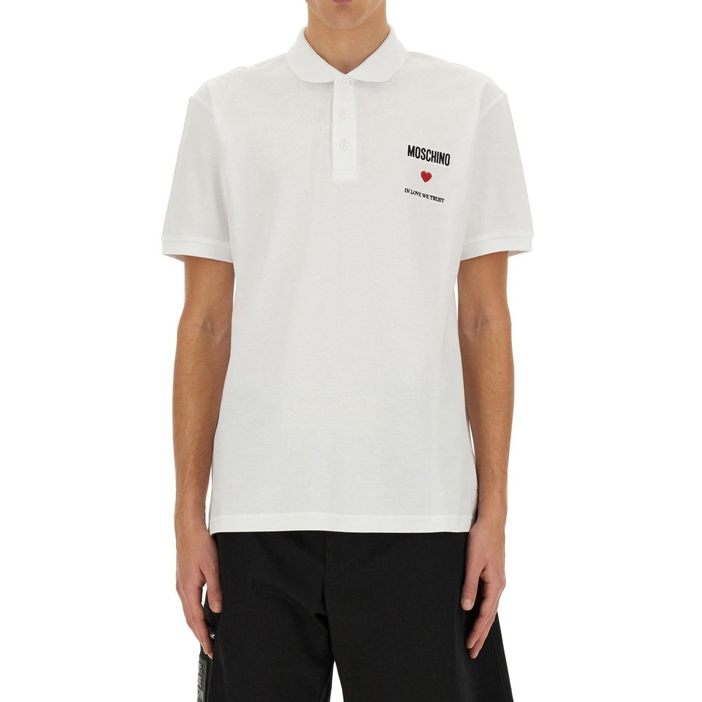 Moschino Couture Weißes Baumwoll-Poloshirt